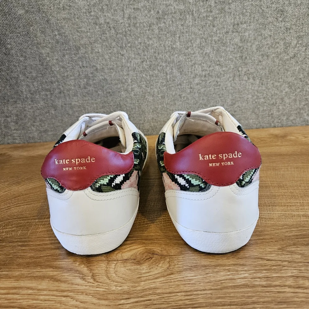 Kate Spade Ace Rose Women's Sneakers With Floral Embroidered Design Size 7.5